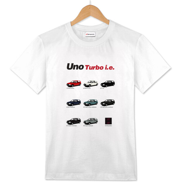 Fiat Uno Turbo i.e. colori (no frame) t-shirt bianca