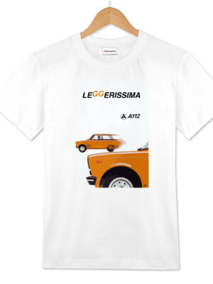 T-shirt bianca - Autobianchi A112 Leggerissima arancione